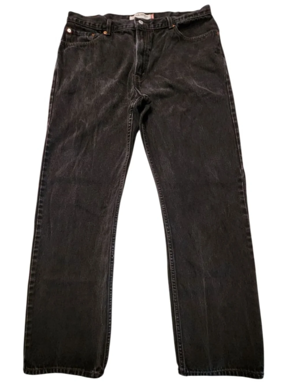 Levi's 505 Regular Fit Black Jeans Mens W40 L34 100% Cotton Straight Leg